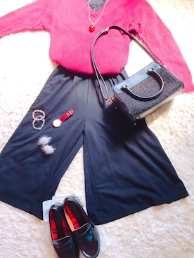 「present（プレゼント）のアイテム（ネックレス）」を使った、(*´꒳`*)tanさん（レディース・158cm）の秋コーディネート