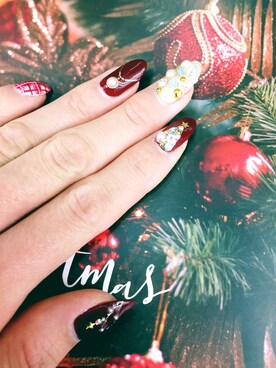 「クリスマスネイル」｜(*´꒳`*)tanさん（レディース・158cm）の冬コーディネート