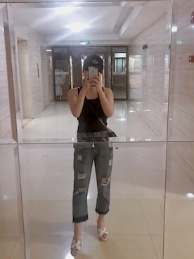 「Roots Canadaのアイテム（帽子）」を使った、Rosie Rosie Wuさん（レディース・154cm）の秋コーディネート