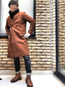 「tricker's」｜「アイテム（チェスターコート）」を使った、Hige-chiriさん（メンズ・168cm）の秋コーディネート