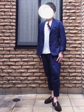 「summer」｜「アイテム（セットアップ）」を使った、Hige-chiriさん（メンズ・168cm）の夏コーディネート