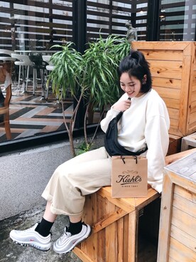 「NIKE(ナイキ)のアイテム(ショルダーバッグ)」を使った、Ting Jianさん(レディース・160cm)の冬コーディネート