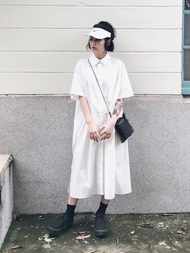「NIKE（ナイキ）のアイテム（サンバイザー）」を使った、Ting Jianさん（レディース・160cm）の夏コーディネート
