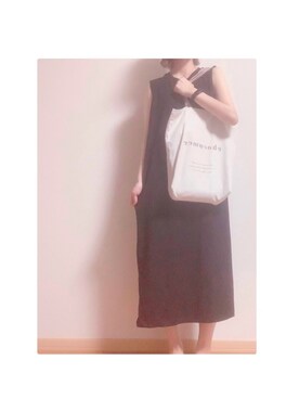 「chocomee（チョコミー）のアイテム（トートバッグ）」を使った、choroさん（レディース・153cm）の夏コーディネート