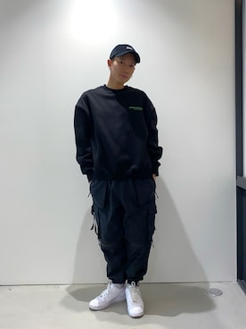「ALAND（エーランド）のアイテム（スウェット）」を使った、ワダさん（メンズ・170cm）の冬コーディネート