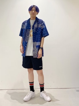 「ALAND（エーランド）のアイテム（パンツ）」を使った、ワダさん（メンズ・170cm）の夏コーディネート