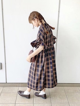 「merry jenny（メリージェニー）のアイテム（ワンピース/ドレス）」を使った、高芦あかりさん（レディース・152cm）の夏コーディネート