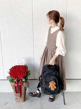 「INTER FACTORY（インターファクトリー）のアイテム」を使った、高芦あかりさん（レディース・152cm）の冬コーディネート