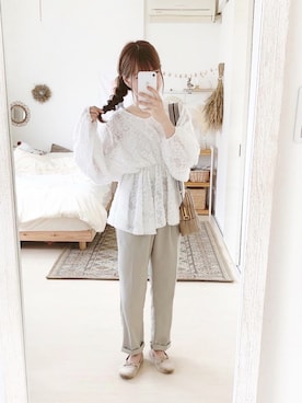 「アプレジュール」｜「アイテム（バレエシューズ）」を使った、高芦あかりさん（レディース・152cm）の春コーディネート