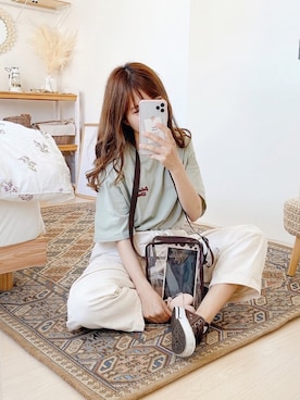 「POU DOU DOU（プードゥドゥ）のアイテム」を使った、高芦あかりさん（レディース・152cm）の春コーディネート