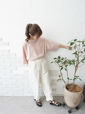 「POU DOU DOU（プードゥドゥ）のアイテム」を使った、高芦あかりさん（レディース・152cm）の夏コーディネート