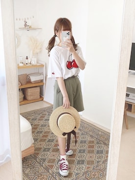 「KIRSH（キルシー）のアイテム」を使った、高芦あかりさん（レディース・152cm）の夏コーディネート