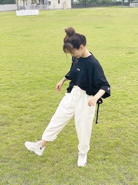「POU DOU DOU（プードゥドゥ）のアイテム」を使った、高芦あかりさん（レディース・152cm）の夏コーディネート
