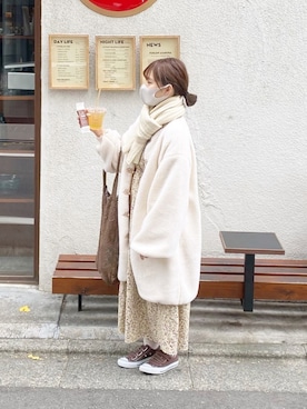 「moi tytto（モイテュット）のアイテム（ブルゾン）」を使った、高芦あかりさん（レディース・152cm）の冬コーディネート