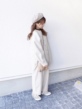 「studio CLIP（スタディオクリップ）のアイテム（帽子）」を使った、高芦あかりさん（レディース・152cm）の冬コーディネート