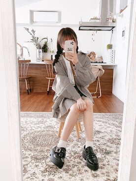 「春めきシューズ」｜「アイテム（ブルゾン）」を使った、高芦あかりさん（レディース・152cm）の春コーディネート