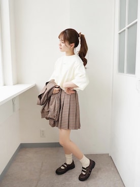 「moi tytto（モイテュット）のアイテム（ブルゾン）」を使った、高芦あかりさん（レディース・152cm）の春コーディネート