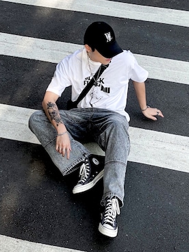 「アイテム（帽子）」を使った、Xrisさん（メンズ・181cm・10代）の春コーディネート