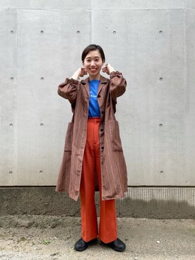 「CIAOPANIC（チャオパニック）のアイテム（その他アウター）」を使った、にしむらりささん（レディース・158cm）の春コーディネート