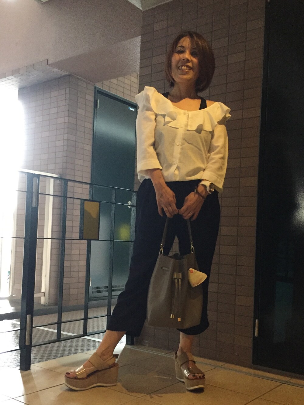 「haco!のアイテム（つなぎ/オールインワン、その他）」を使った、Megumi Hiroeさん（レディース・148cm）の秋コーディネートの1枚目の写真