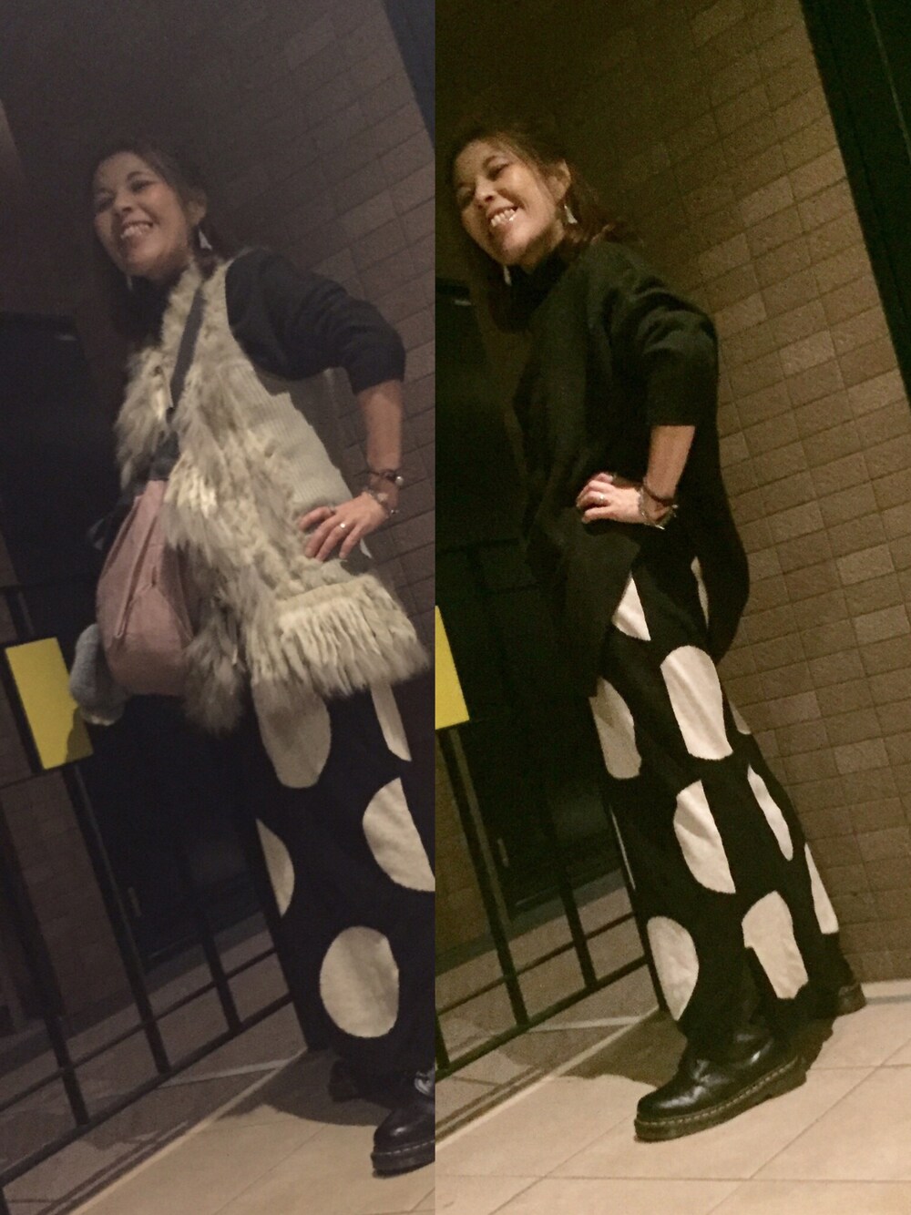 「昨日のコーデ、家族でお出かけ」｜「SWAROVSKIのFit Small ピアス（ピアス（両耳用）、シルバー系）」を使った、Megumi Hiroeさん（レディース・148cm）の冬コーディネートの1枚目の写真
