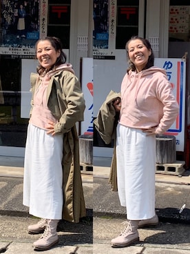 「アイテム（トレンチコート）」を使った、Megumi Hiroeさん（レディース・148cm・40代）の春コーディネート