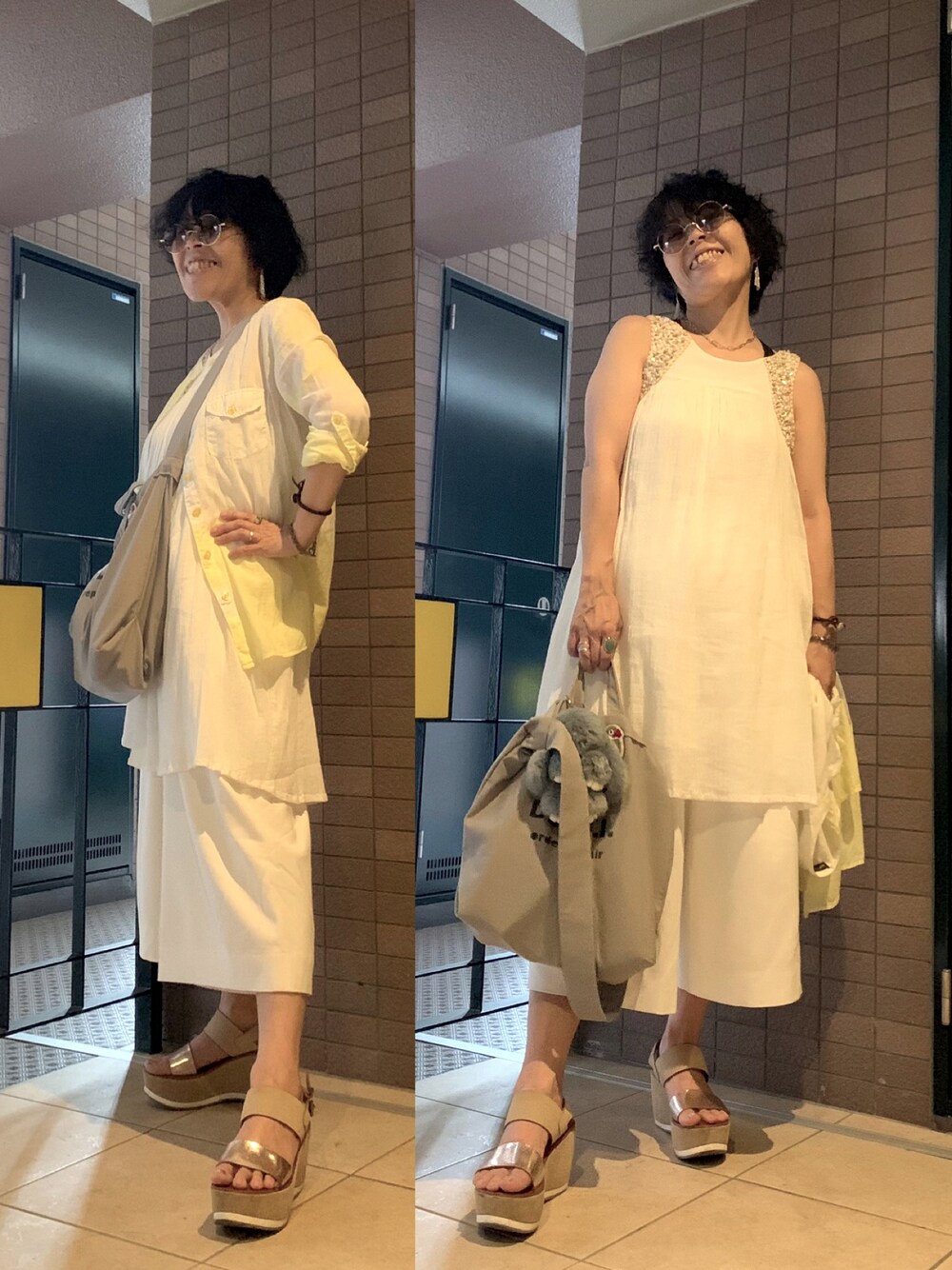「昨日のコーデ、夏コーデ、ムスメとお出かけ、ダイナー観に行った♥️」｜「SWAROVSKIのFit Small ピアス（ピアス（両耳用）、シルバー系）」を使った、Megumi Hiroeさん（レディース・148cm）の夏コーディネートの1枚目の写真