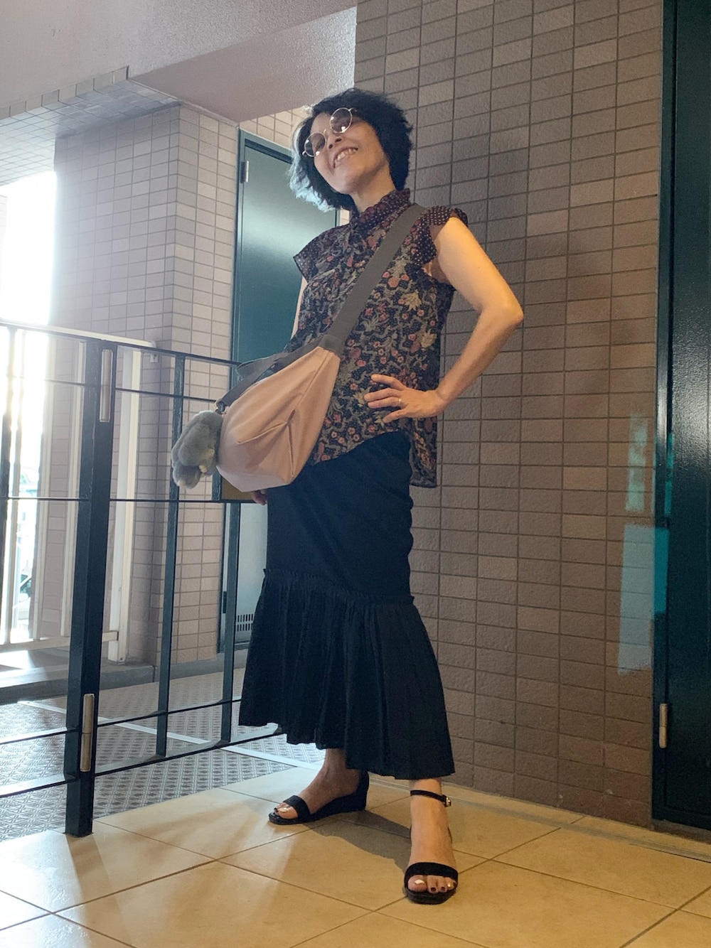 「ムスメとデート、ホリミヤカフェ、業務スーパー、暑かった( ˊᵕˋ ;)💦」｜「Sympathy of Soulのアイテム（ピアス（両耳用）、シルバー系）」を使った、Megumi Hiroeさん（レディース・148cm）の夏コーディネートの1枚目の写真