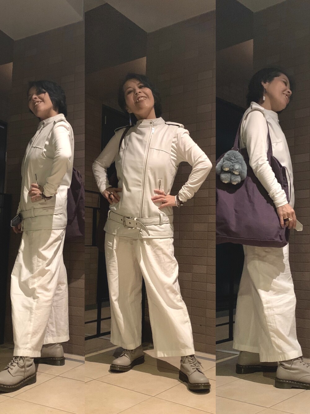 「お出かけコーデ、秋コーデ、ムスメとお出かけ、京都へお出かけ」｜「Sobiのアイテム（ピアス（片耳用）、ホワイト系）」を使った、Megumi Hiroeさん（レディース・148cm）の秋コーディネートの1枚目の写真