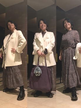 「アイテム（ピアス（両耳用））」を使った、Megumi Hiroeさん（レディース・148cm・40代）の秋コーディネート
