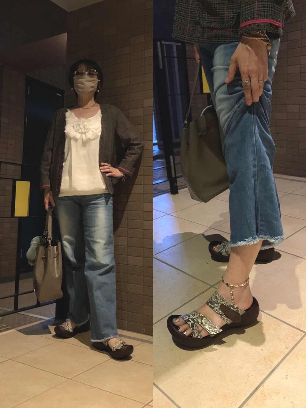 「休日スタイル、お出かけコーデ、JKコーデ」｜「DENGLI.のアイテム（その他、ベージュ系）」を使った、Megumi Hiroeさん（レディース・148cm）の春コーディネートの1枚目の写真