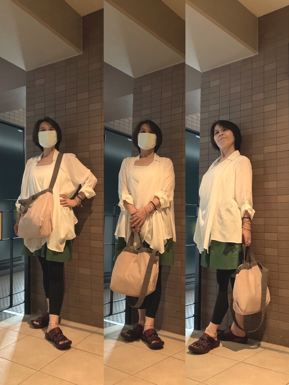 「今日のコーデ、お休みの日コーデ、お出かけコーデ、凄い雨でした💦」｜「BRADELIS NEWYORKのアイテム（アンダーウェア、ホワイト系）」を使った、Megumi Hiroeさん（レディース・148cm）の夏コーディネートの1枚目の写真