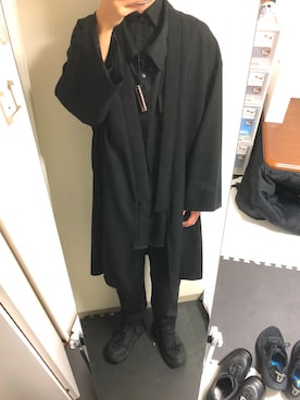 「LAD MUSICIAN（ラッドミュージシャン）のアイテム（チェスターコート）」を使った、yamaimoさん（メンズ・183cm）の秋コーディネート