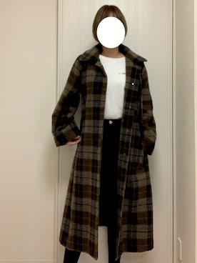 「MOUSSY（マウジー）のアイテム（トレンチコート）」を使った、菊さん（レディース・171cm）の冬コーディネート