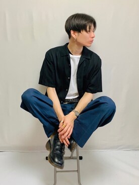 「MARTIN MARGIELA（マルタンマルジェラ）のアイテム（アクセサリー）」を使った、Tsuguya/KwonSayaさん（メンズ・174cm）の春コーディネート