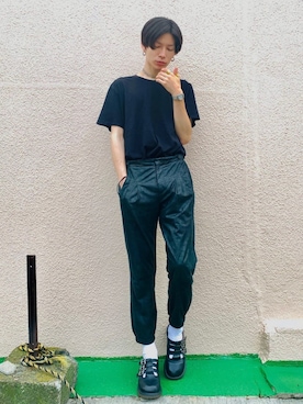 「ARMANI EXCHANGE（アルマーニエクスチェンジ）のアイテム」を使った、Tsuguya/KwonSayaさん（メンズ・174cm）の夏コーディネート
