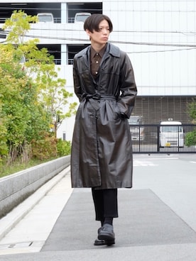 「アイテム（ピアス（両耳用）、ブラウン系）」を使った、Tsuguya/KwonSayaさん（メンズ・174cm）の秋コーディネート