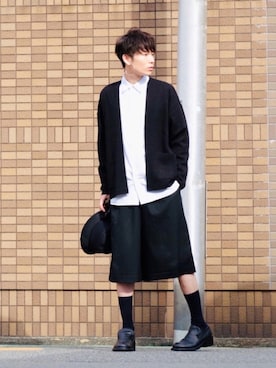 「GU（ジーユー）のアイテム（帽子）」を使った、Tsuguya/KwonSayaさん（メンズ・174cm）の秋コーディネート