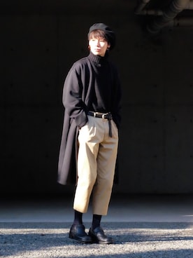 「green label relaxing（グリーンレーベルリラクシング）のアイテム（ハンチング/ベレー帽）」を使った、Tsuguya/KwonSayaさん（メンズ・174cm）の秋コーディネート