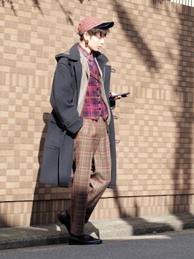 「RRL（ダブル アール エル）のアイテム（帽子）」を使った、Tsuguya/KwonSayaさん（メンズ・174cm）の秋コーディネート