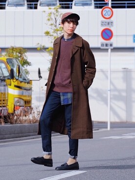 「RRL（ダブル アール エル）のアイテム（帽子）」を使った、Tsuguya/KwonSayaさん（メンズ・174cm）の冬コーディネート