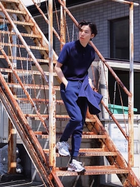 「スウエットパンツ」｜「アイテム（その他）」を使った、Tsuguya/KwonSayaさん（メンズ・174cm）の春コーディネート