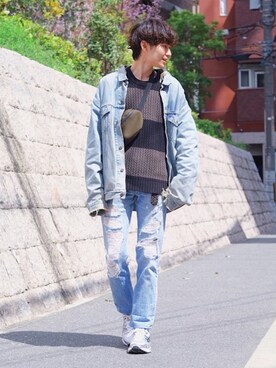 「リーバイス」｜Tsuguya/KwonSayaさん（メンズ・174cm）の春コーディネート