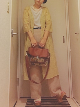 「chocol raffine robe（ショコラフィネローブ）のアイテム（シャツワンピース）」を使った、んなっさん（レディース・161cm）の夏コーディネート