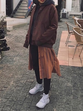 「服飾学生」｜「アイテム（ブルゾン）」を使った、RENE.Nさん（レディース・163cm）の冬コーディネート