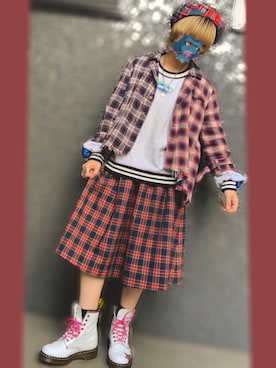 「Candy Stripper」｜「アイテム（ハンチング/ベレー帽）」を使った、高橋明日香さん（レディース・148cm）の秋コーディネート