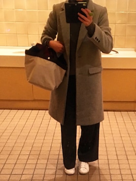 「A part by（アパートバイ）のアイテム（チェスターコート）」を使った、mamy102さん（レディース・157cm）の冬コーディネート