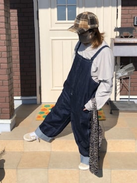 「stussy」｜「アイテム（サロペット/オーバーオール）」を使った、ゆきだるま☆さん（レディース・148cm）の冬コーディネート