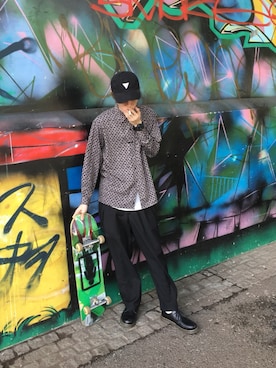 「スケボー」｜「アイテム（アクセサリー）」を使った、Ryoさん（メンズ・178cm）の春コーディネート