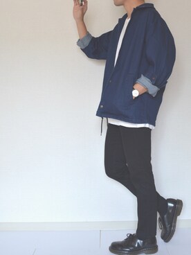 「Daniel Wellington」｜「アイテム（デニムジャケット）」を使った、けーすけさん（メンズ・166cm）の秋コーディネート